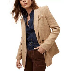 VERONICA BEARD Dickey Jacket ORIA Camel Tan Beige Wool Tweed Blazer Sz 8